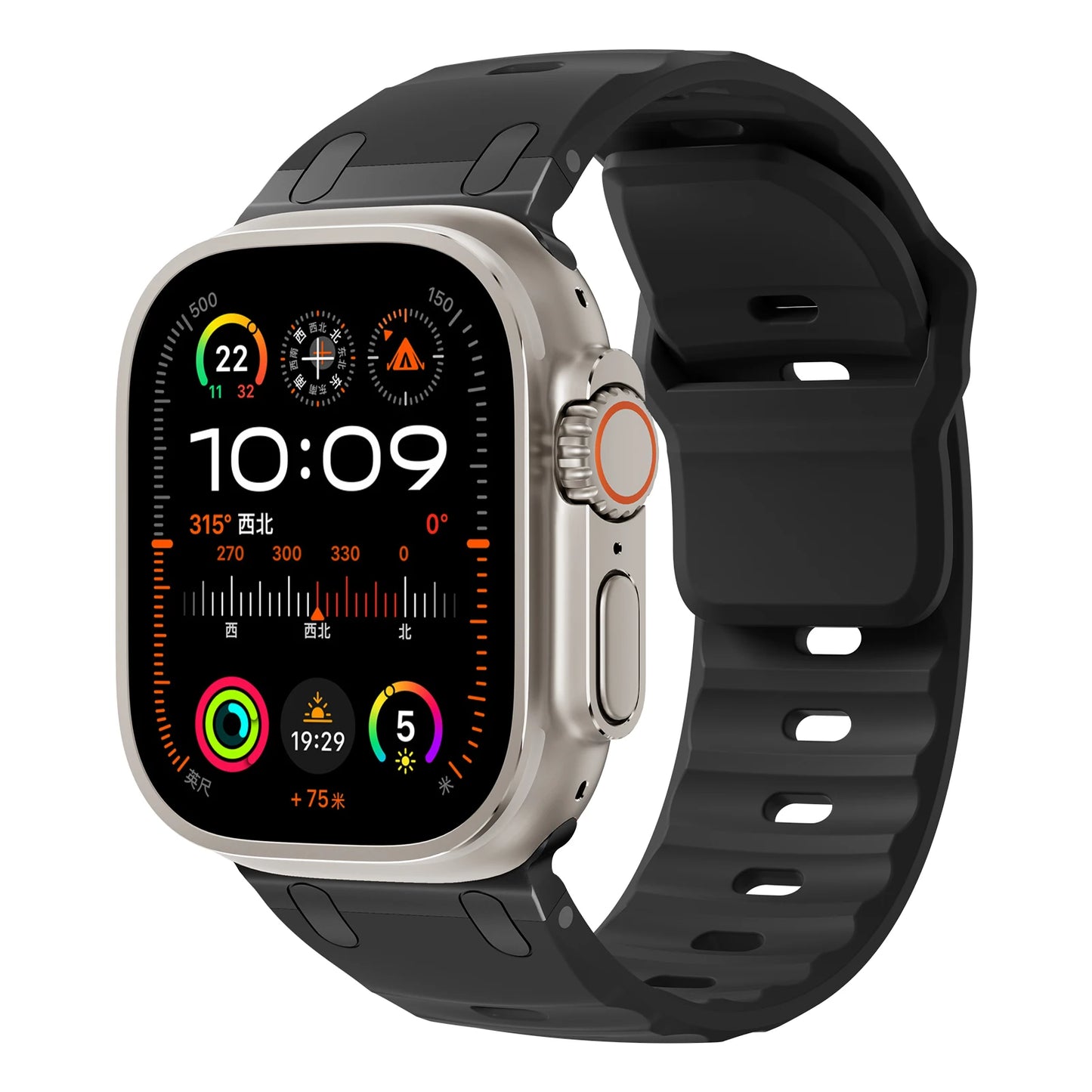 Sport Silicone Strap for Apple Watch Ultra — Stainless Connector Band 44/45/49mm — view 14 of watch straps