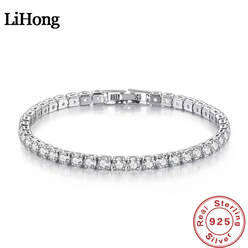 Lihong Women's S925 Sterling Silver Tennis Bracelet — Zirconia Fashion Jewelry — view 1 of jewelry