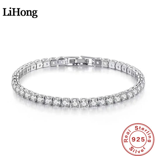 Lihong Women's S925 Sterling Silver Tennis Bracelet — Zirconia Fashion Jewelry — view 1 of jewelry