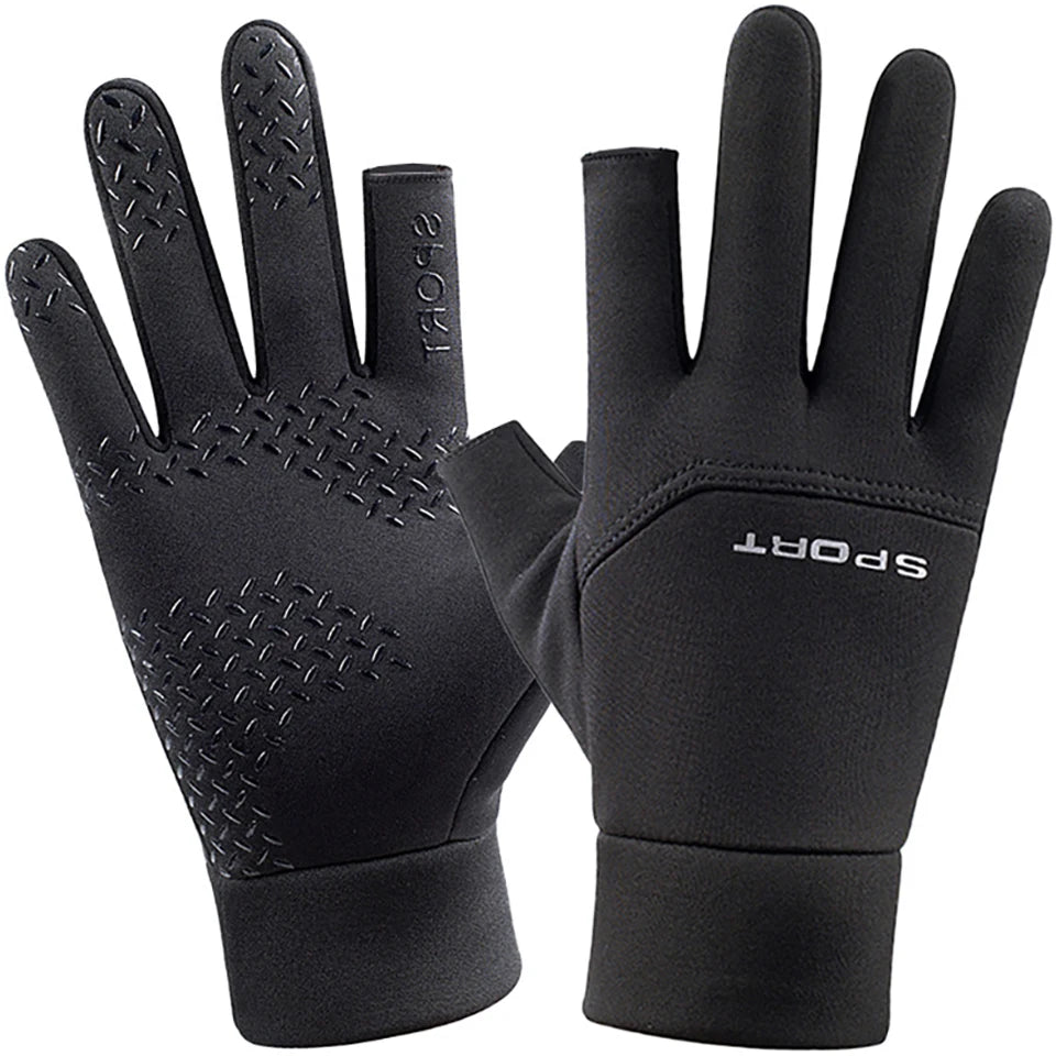 Winter Fishing Gloves Cycling Warm — Anti-Slip Two-Finger Touchscreen Outdoor Angling Gloves — view 4 of gloves