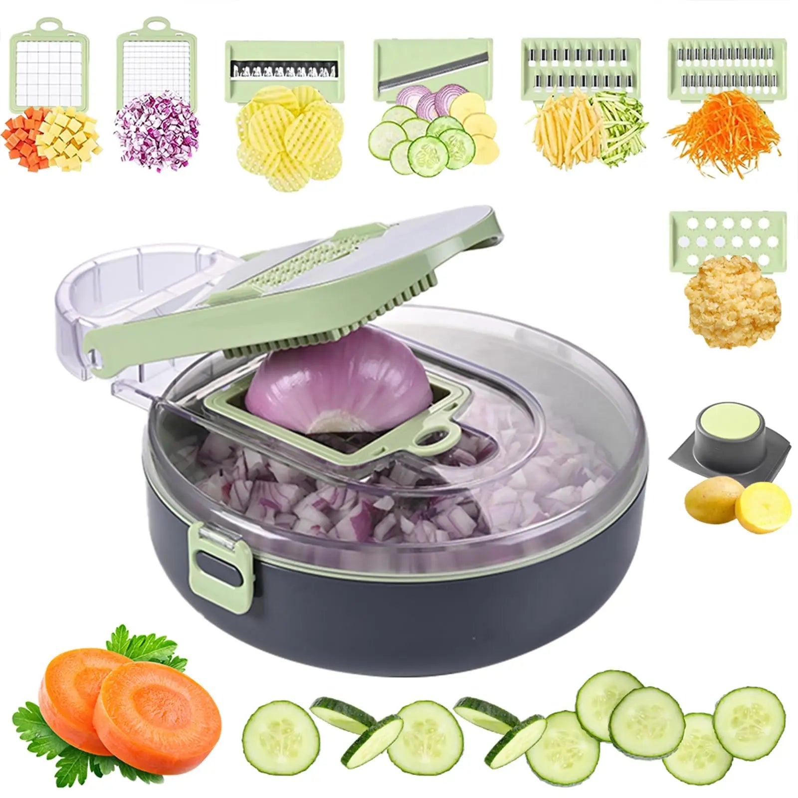 Manual Vegetable Shredder – Small Kitchen Tool for Onions, Potatoes & Fruits — view 1 of home & kitchen