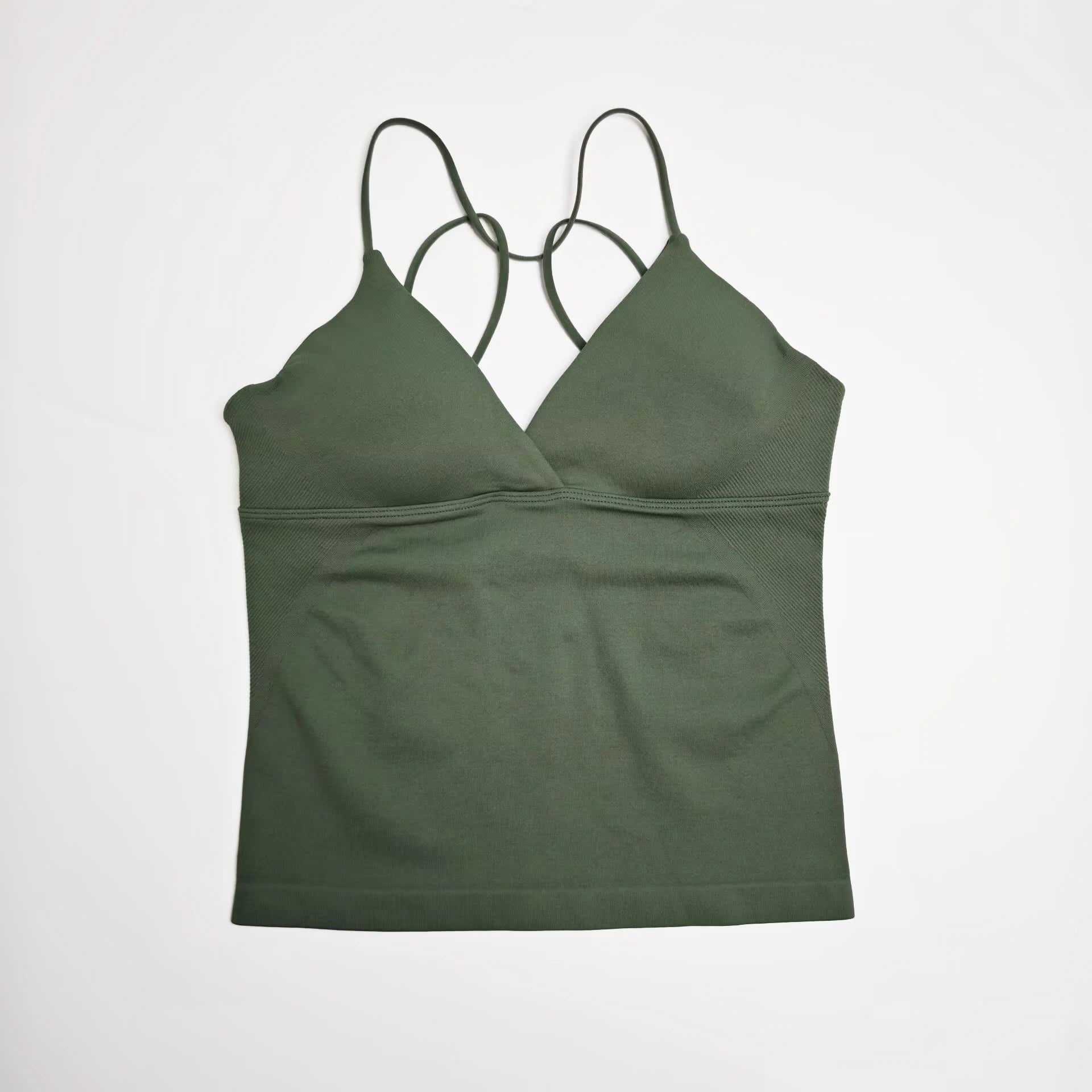 Women's Activewear Twist-Front Longline Workout Tank — Seamless Built-In Bra Yoga Top — view 15 of women's activewear