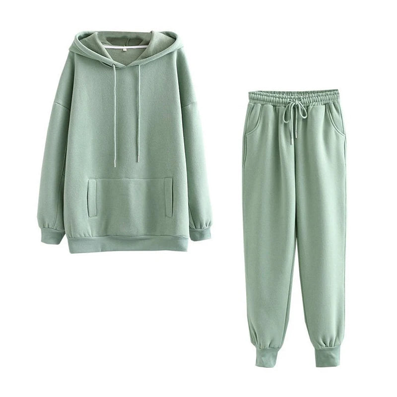 Women&rsquo;s Hoodie &amp; Sweatpant Tracksuit &mdash; Autumn-Winter Lounge Wear 2-Piece Set — view 7 of tracksuits