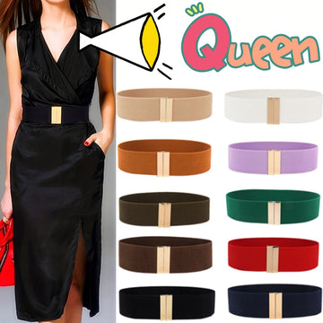 Belts Wide Elastic Women's Waist Belt — Cinch Coat & Dress Belt with Buckle — view 1 of belts