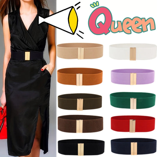 Belts Wide Elastic Women's Waist Belt — Cinch Coat & Dress Belt with Buckle — view 1 of belts