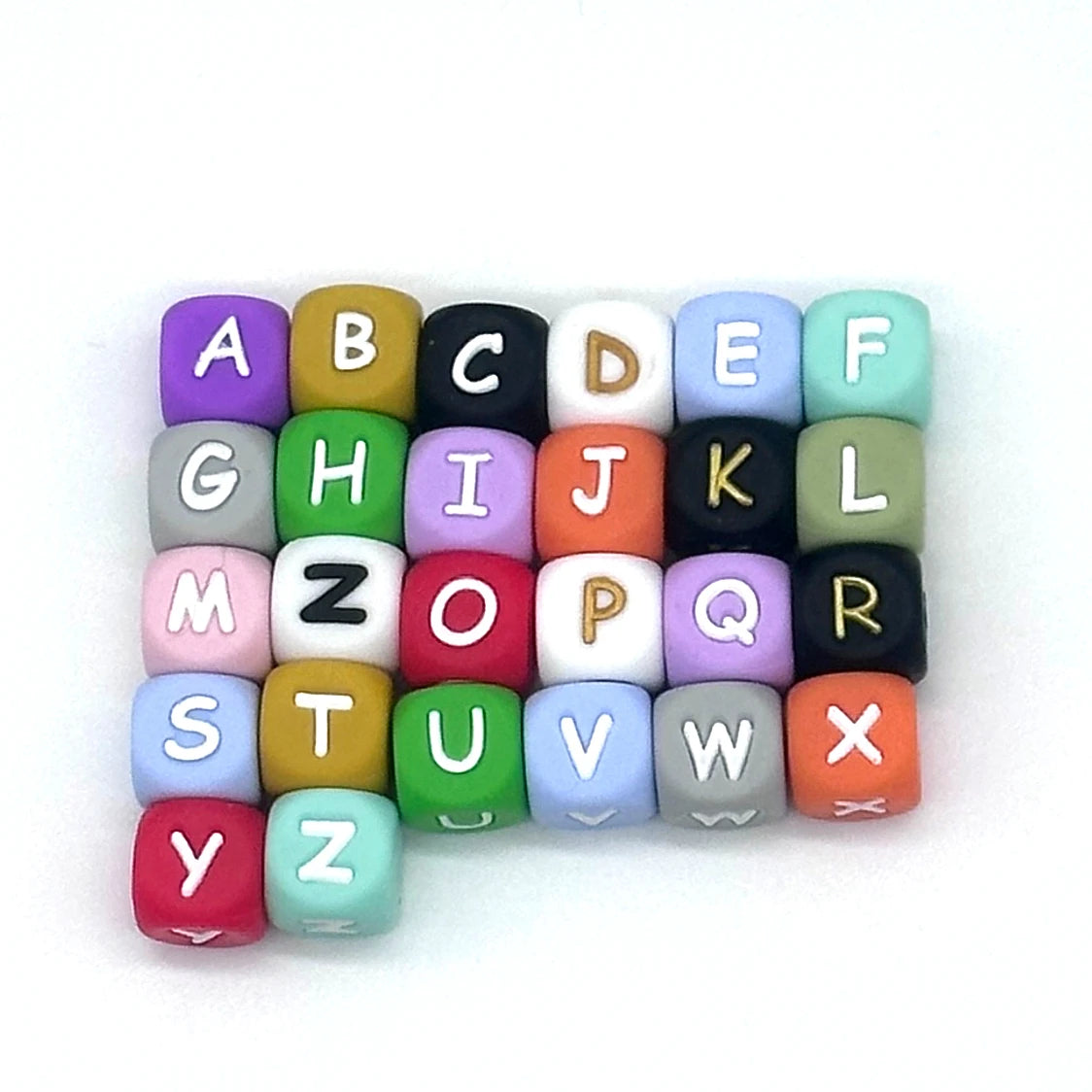 Pearl & Silicone Letter Beads 78pc 12mm — DIY Necklace Bracelet & Pen Charms — view 4 of beads