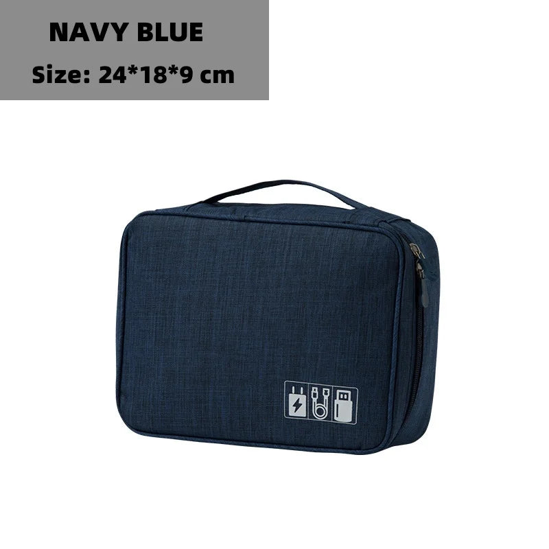Waterproof travel cable organizer pouch for cables USB and electronic accessories — view 4