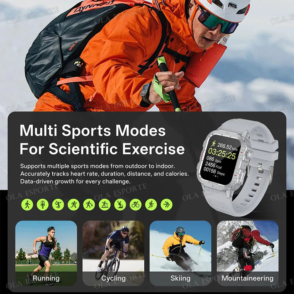 2025 Men's Military Smart Watch — IP67 3ATM Waterproof Outdoor Sports Smartwatch — view 5 of smart watches