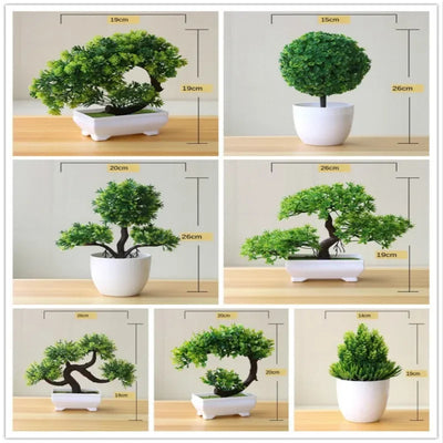 Home Decor Artificial Bonsai Plant — Faux Green Small Tree in Pot for Home, Office & Garden — view 1 of home decor
