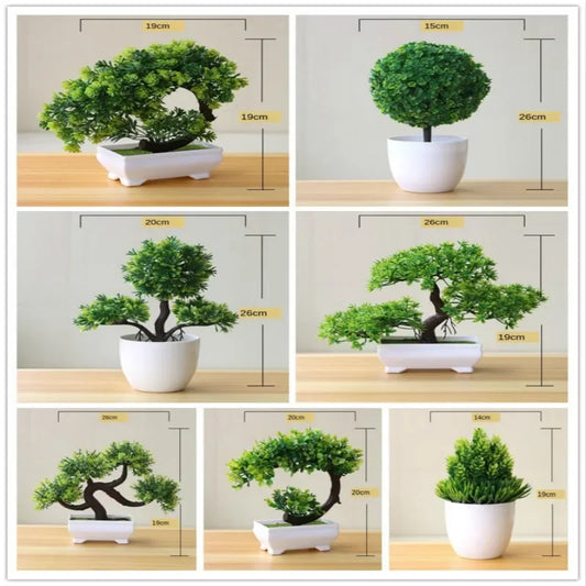 Home Decor Artificial Bonsai Plant — Faux Green Small Tree in Pot for Home, Office & Garden — view 1 of home decor