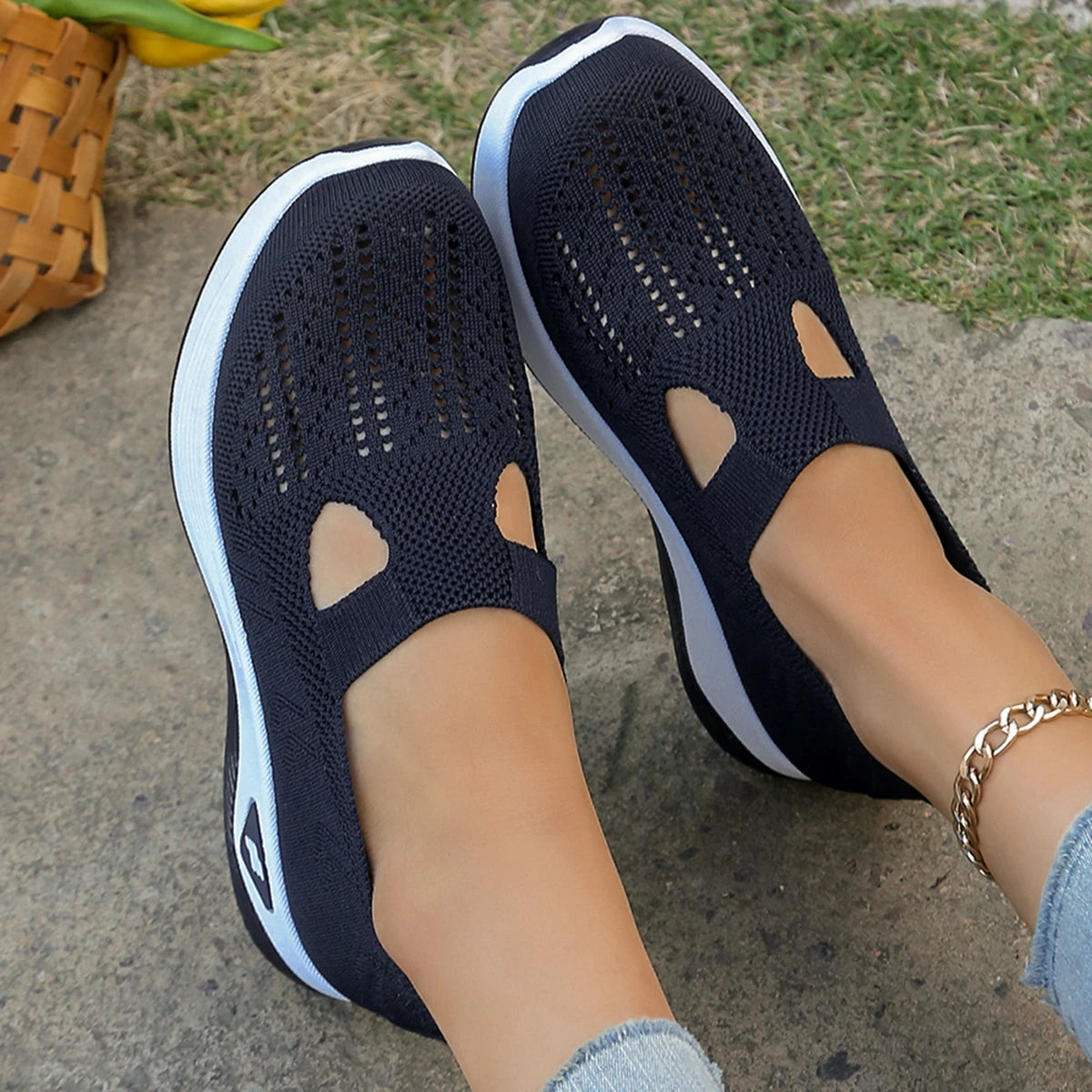 All-Season Women's Casual Sneakers — Lightweight Four-Season Slip-On Flats — view 6 of sneakers