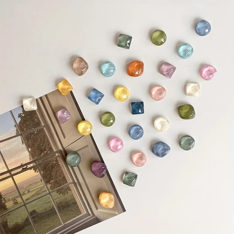 Home Decor Geometric Ripple Fridge Magnets — 8 Pcs Colorful Whiteboard & Message Board Magnets — view 4 of home decor