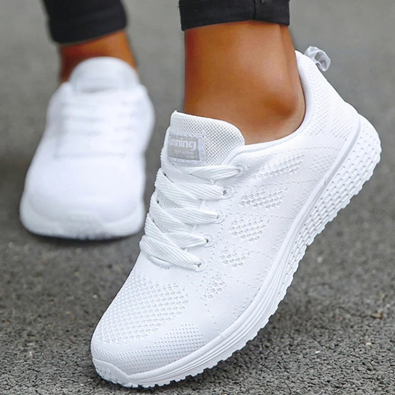 Women's Mesh Tennis Sneakers — Lace-Up Breathable Comfortable Trainers — view 9 of sneakers