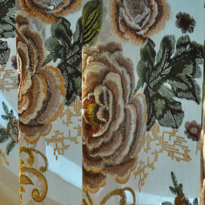 Luxury Monster Flame Flower Pattern Curtains – Valance Drapes for Living Room & Dining Room