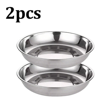 Multifunctional Stainless Steel Plates &mdash; Durable 2-Piece Outdoor &amp; Family Dining Set — view 1 of dining & tableware