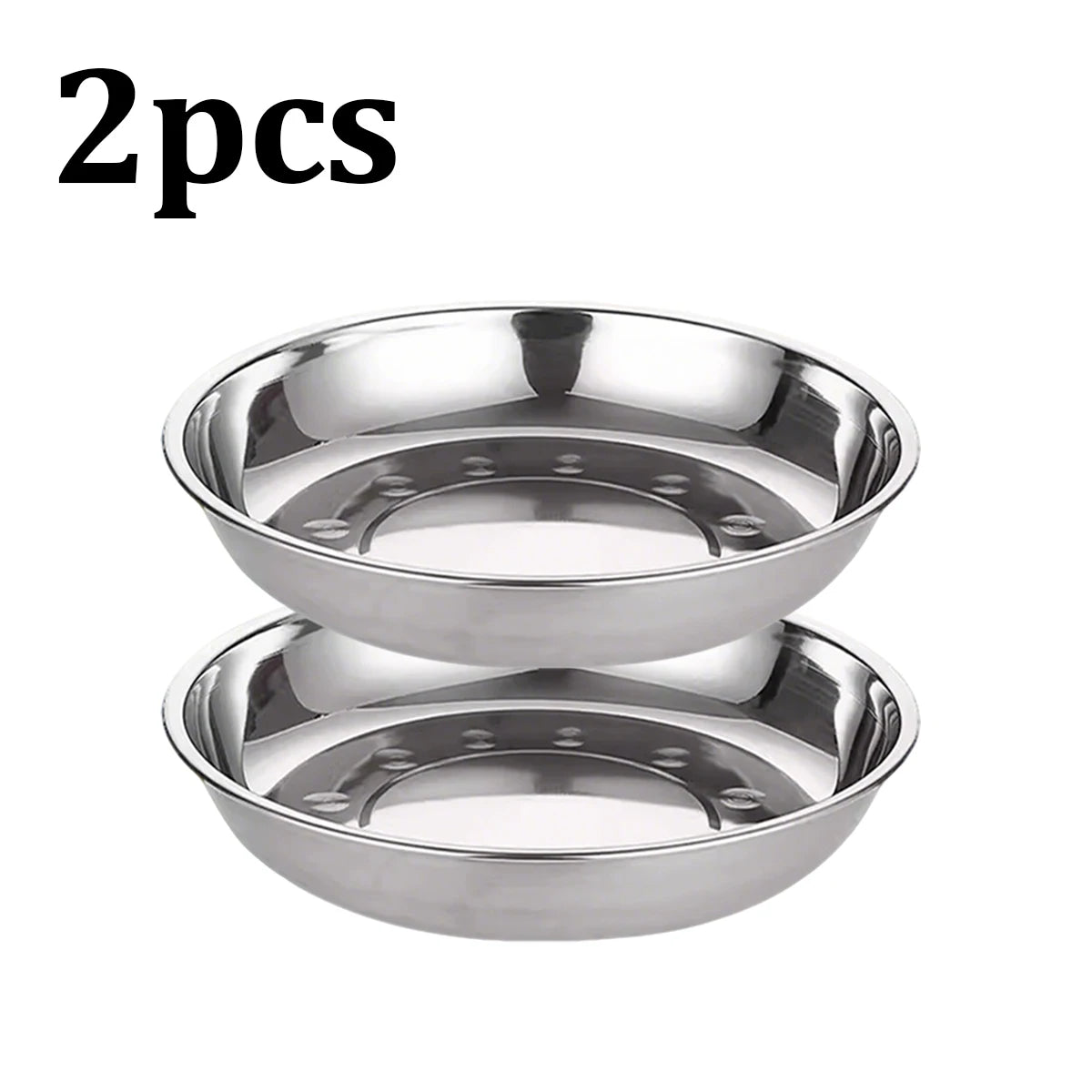 Multifunctional Stainless Steel Plates &mdash; Durable 2-Piece Outdoor &amp; Family Dining Set — view 1 of dining & tableware