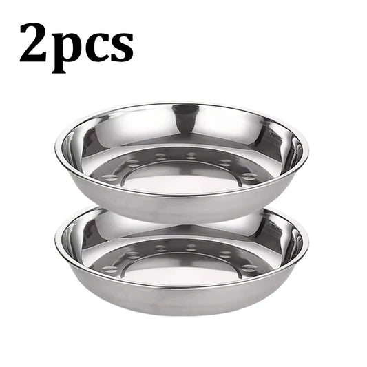 Multifunctional Stainless Steel Plates &mdash; Durable 2-Piece Outdoor &amp; Family Dining Set — view 1 of dining & tableware