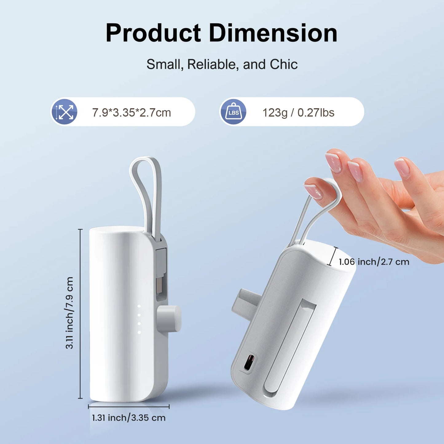 Mini Capsule 4500mAh Power Bank for iPhone 15/16 Lipstick-Sized Dual USB-C — view 6 of power banks