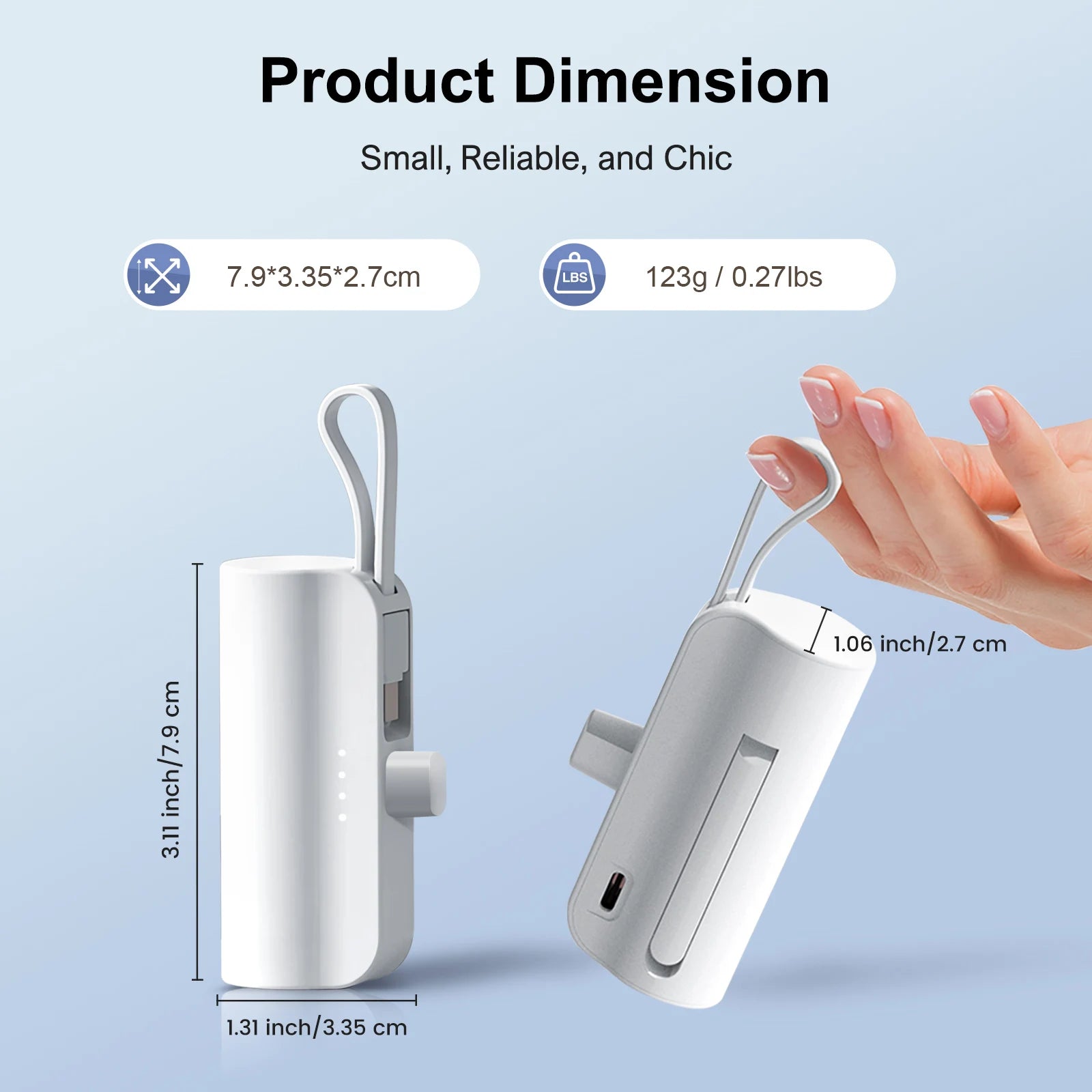 Mini Capsule 4500mAh Power Bank for iPhone 15/16 Lipstick-Sized Dual USB-C — view 6 of power banks