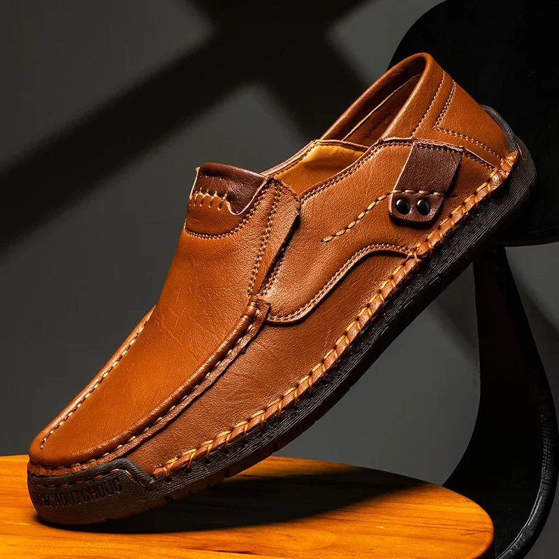 All-Season Italian Driving Loafers — Genuine Leather Slip-On Men's Shoes — view 4 of flats & loafers