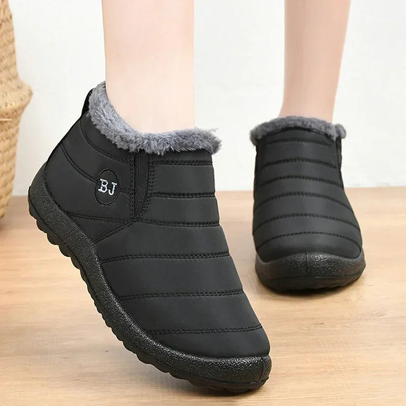 Waterproof Winter Boots for Women — Plush Snow Boots Couple's Cotton Ankle Boots — view 3 of boots