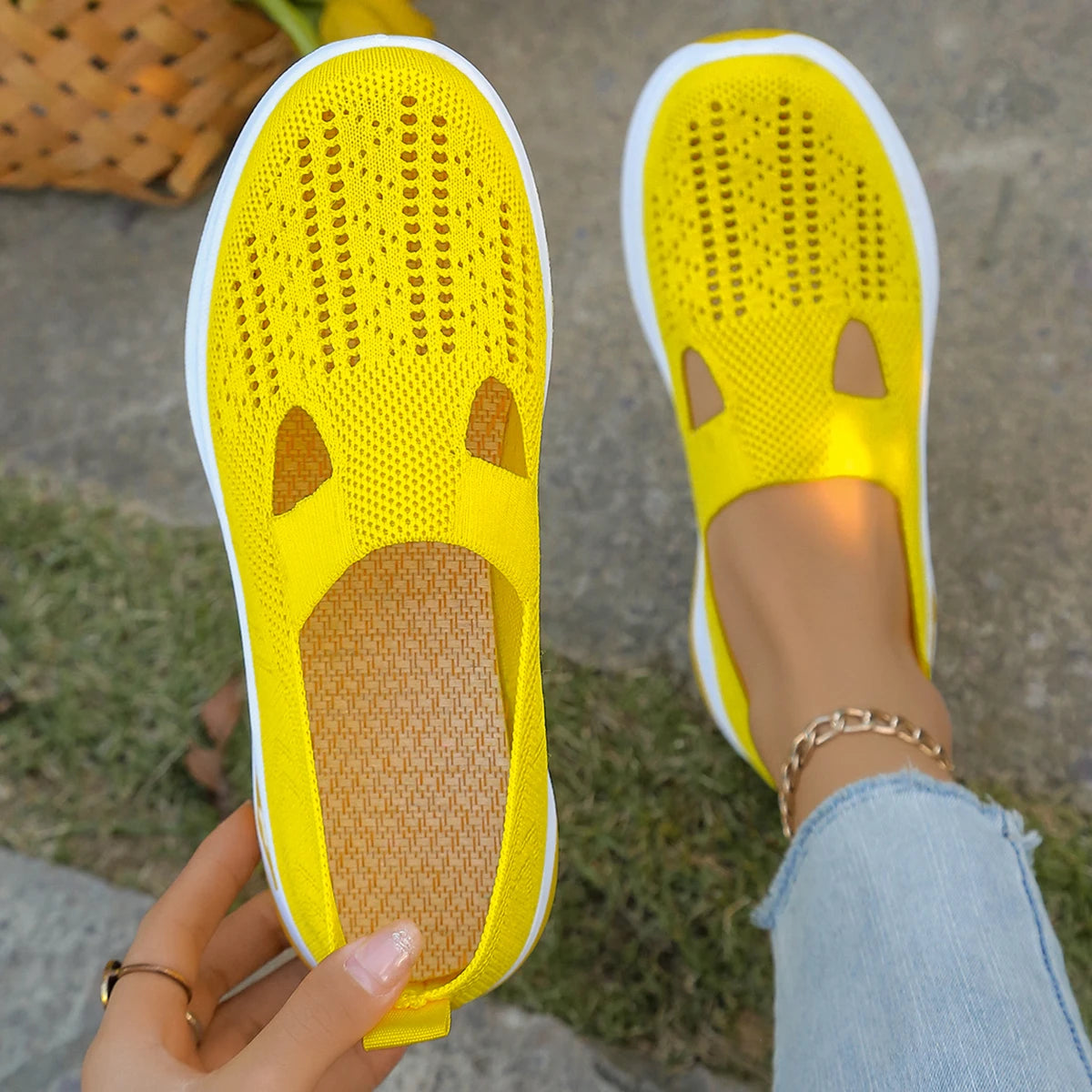 All-Season Women's Casual Sneakers — Lightweight Four-Season Slip-On Flats — view 5 of sneakers