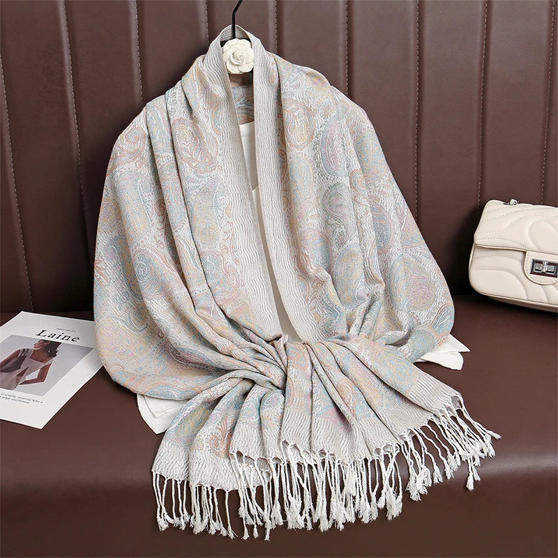 Pashmina Scarf in 58 Signature Shades — Cashmere-Feel Women's Tassel Shawl Wrap Color Stack