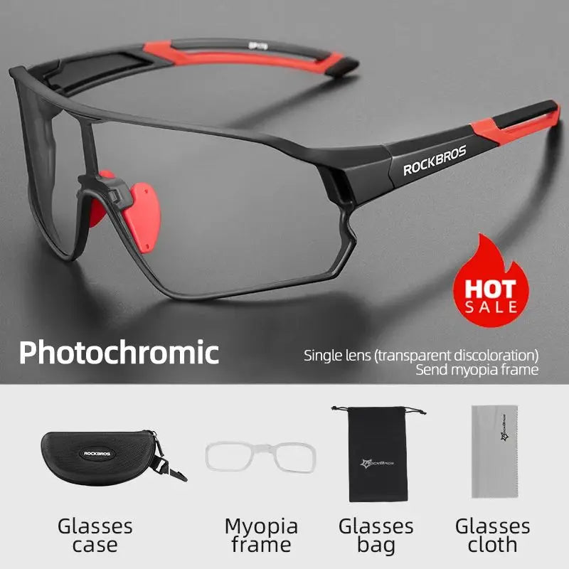 ROCKBROS MTB Road Cycling Sunglasses Photochromic UV400 — Ultra-Light Sport Safe Eyewear Equipment — view 7 of sunglasses