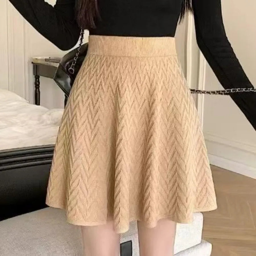 Korean Soft-Girl Knit Skirt — Pear-Shape Flattering Midi — view 8