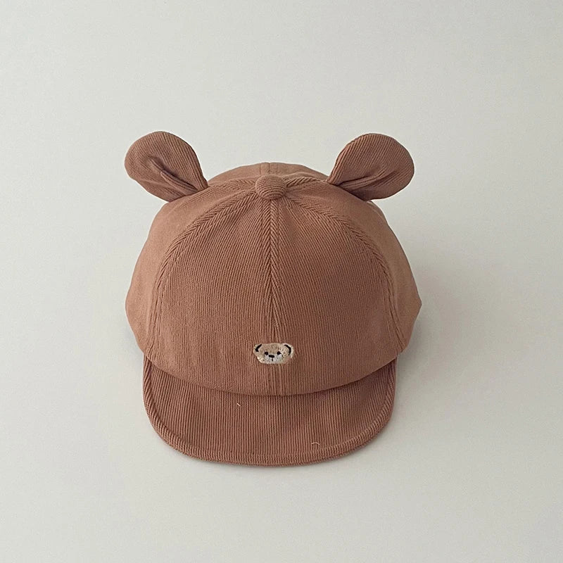 Cartoon Bear Baby Baseball Cap - Kawaii Ear-Detail Sun Hat for Infants — view 9 of baby hats