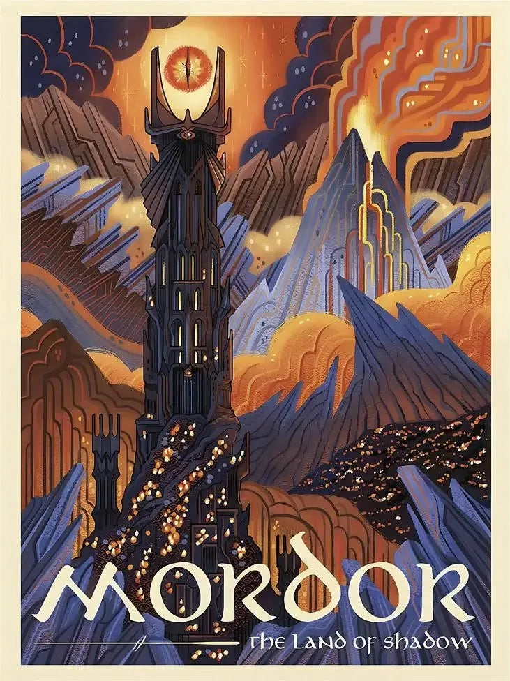 Middle-Earth Travel Canvas Poster &mdash; Vintage Lord of The Rings Fantasy Movie Wall Art — view 15 of wall art & prints
