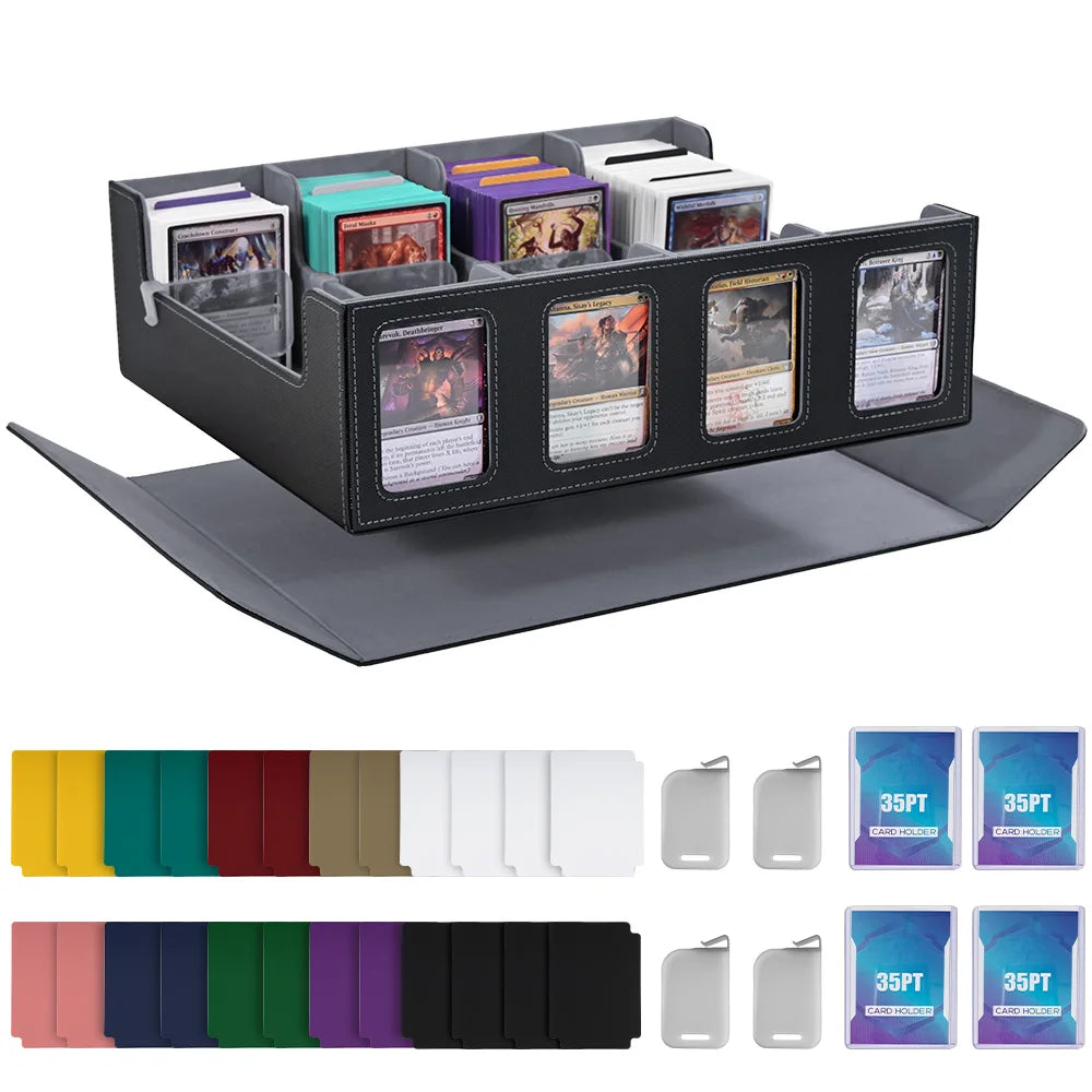 Trading Card Storage Box with Commander Display, 2400+ Deck Box for MTG with Removable Cover,  fits Magic TCG PTCG Sports Cards