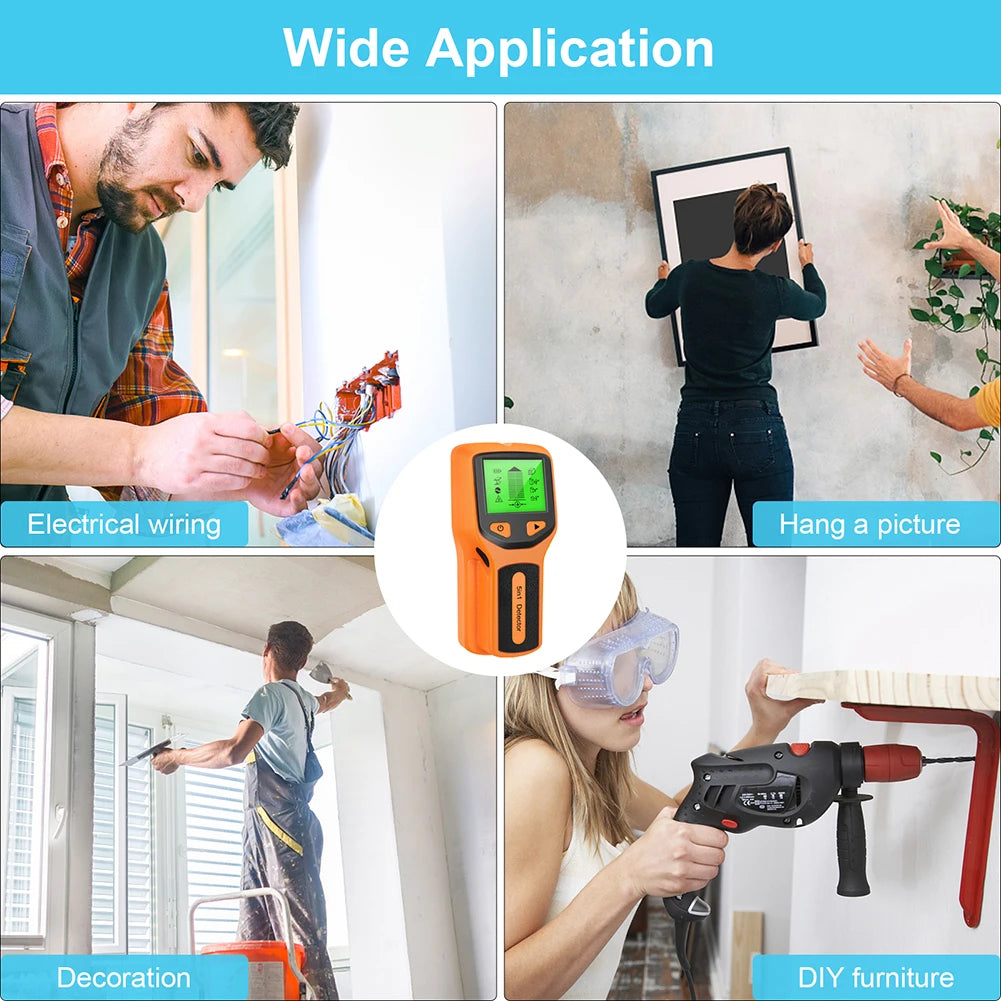 5-in-1 electronic stud finder and wall detector for wood metal and live wires — view 2