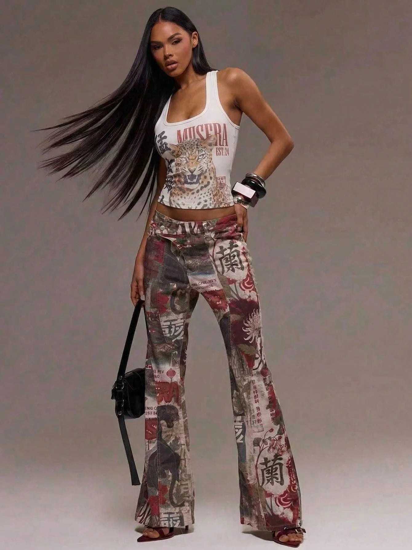 MUSERA Graphic Tank Top — Fitted Y2K Vest Cami for Party & Holidays — view 5 of tanks & camisoles