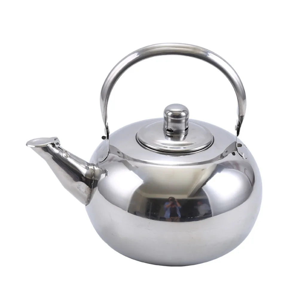 Stainless Steel Whistling Tea Kettle with Infuser Filter Stovetop Coffee Teapot Cool-Touch Handle — view 7 of cookware