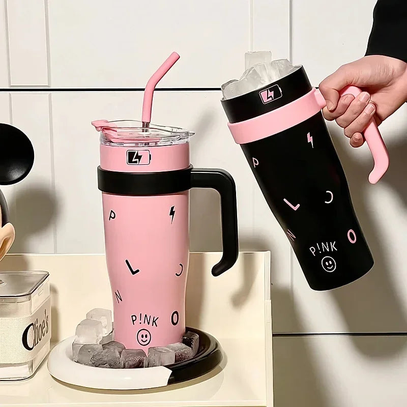 40oz Insulated Tumbler with Handle & Straw Lid