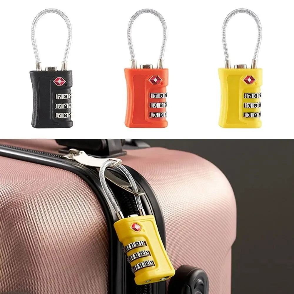 TSA-approved 3-digit travel combination padlock for luggage — view 3