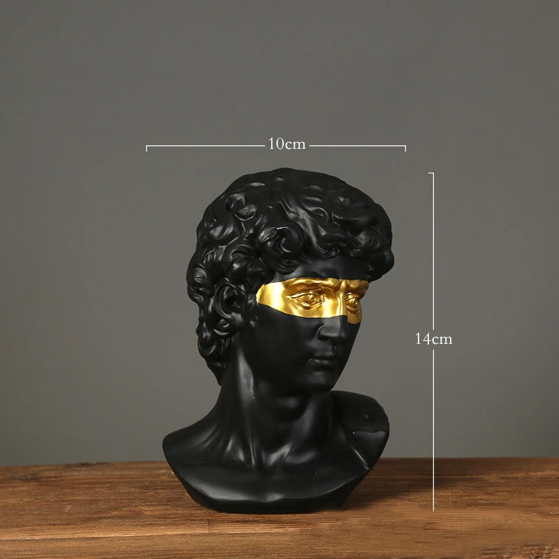Home Decor David Head Resin Bust Statue — Modern Abstract Art Sculpture for Shelves & Mantels — view 7 of home decor