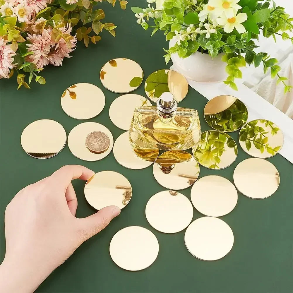 Home Decor Acrylic Mirror Polka Dots Wall Stickers — 100 Pcs Circle Decals for Bedroom, Wedding & Nursery — view 3 of home decor