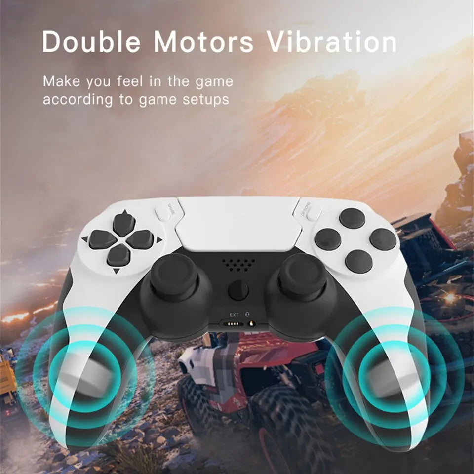 GAMINJA P48 Wireless Gamepad Controller – Six-Axis Gyroscope + Dual Vibration for PS4/PS3 & PC (Win 7/8/10)