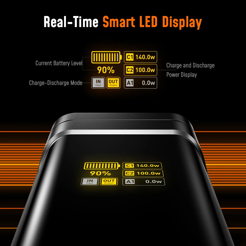 AOHI The Future Starship 240W 27,600mAh Power Bank — LED Display GaN Charger — view 4 of power banks
