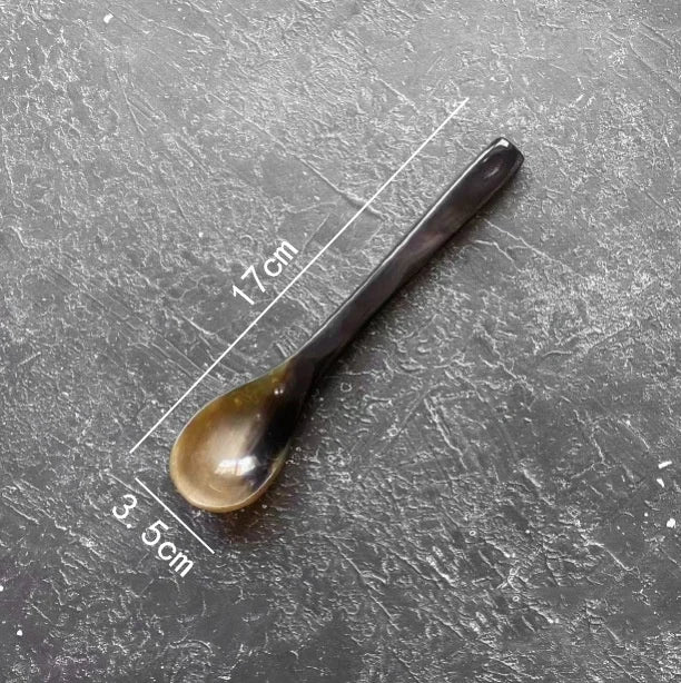 Water Buffalo Horn Spoon &mdash; Exquisite Long-Handled Dessert &amp; Western Cuisine Spoon (14-21cm) — view 11 of dining & tableware