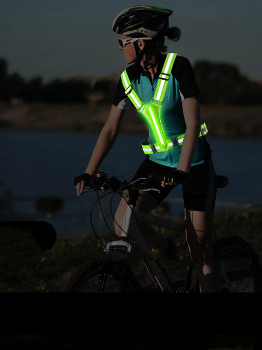 LED Running Safety Vest — USB-Rechargeable Reflective Night Visibility Vest — view 1 of sports & fitness