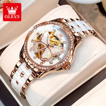 OLEVS 6622 Women's Butterfly Dial Watch — Luxury Diamond Quartz Wristwatch — view 1 of watches