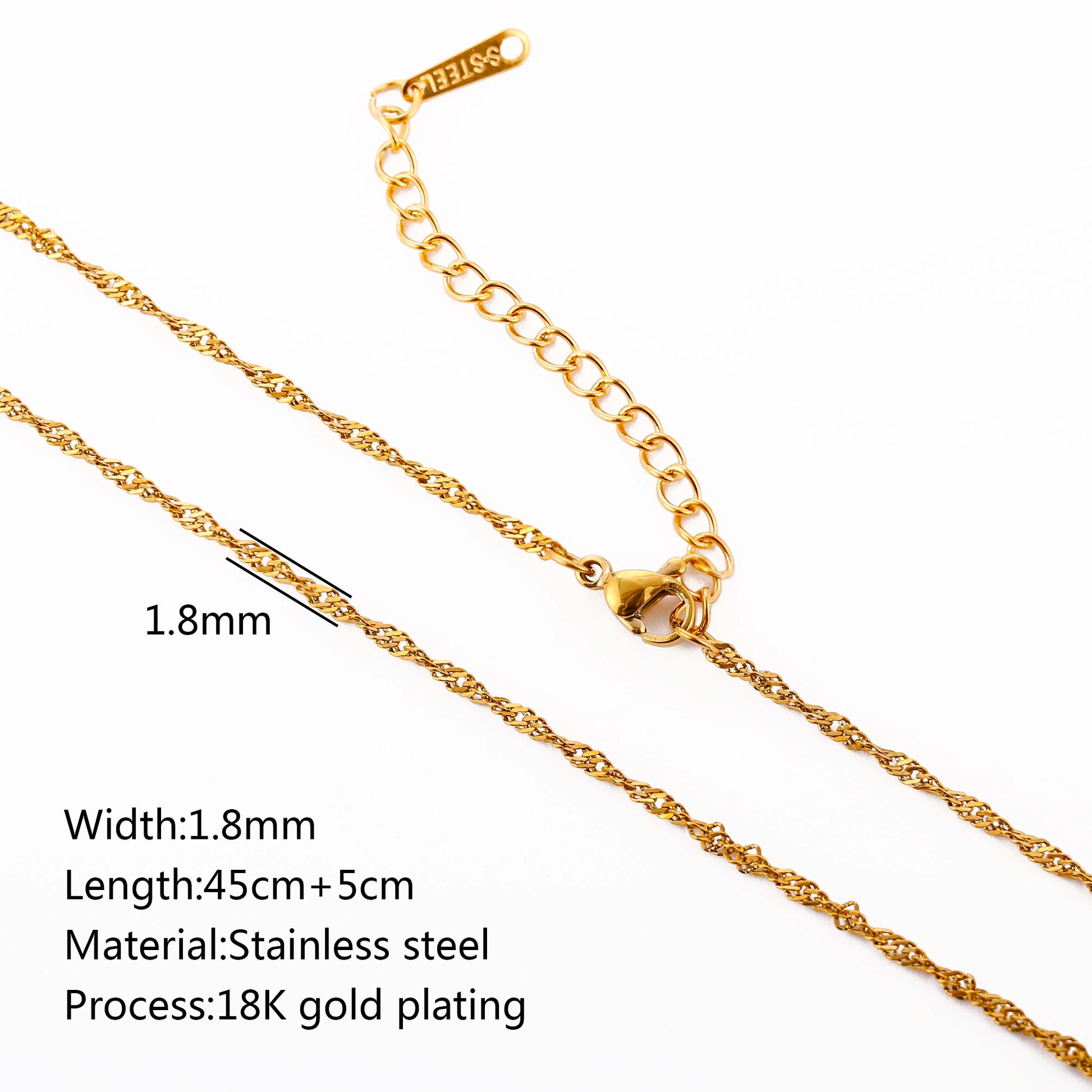 Unisex 5pc 18K Gold Cuba Cross Chain Necklace Set — PVD Plated Steel Jewelry — view 20 of jewelry