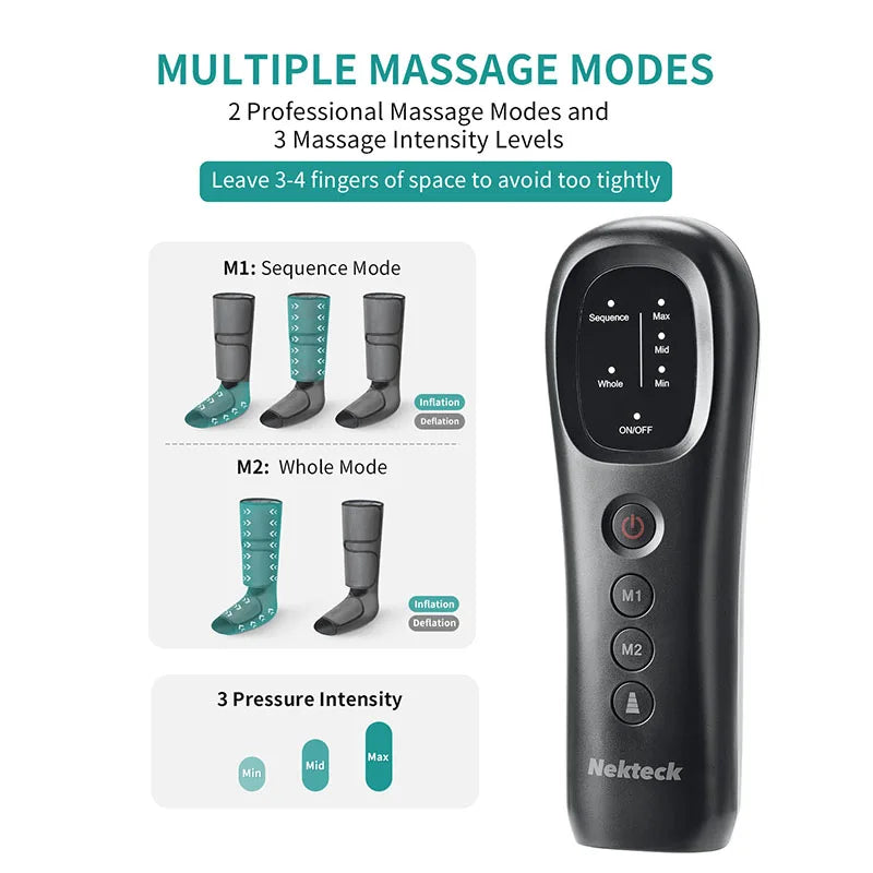 Nekteck Leg Massager — Air Compression Calf Wraps for Circulation — view 5 of recovery & massage