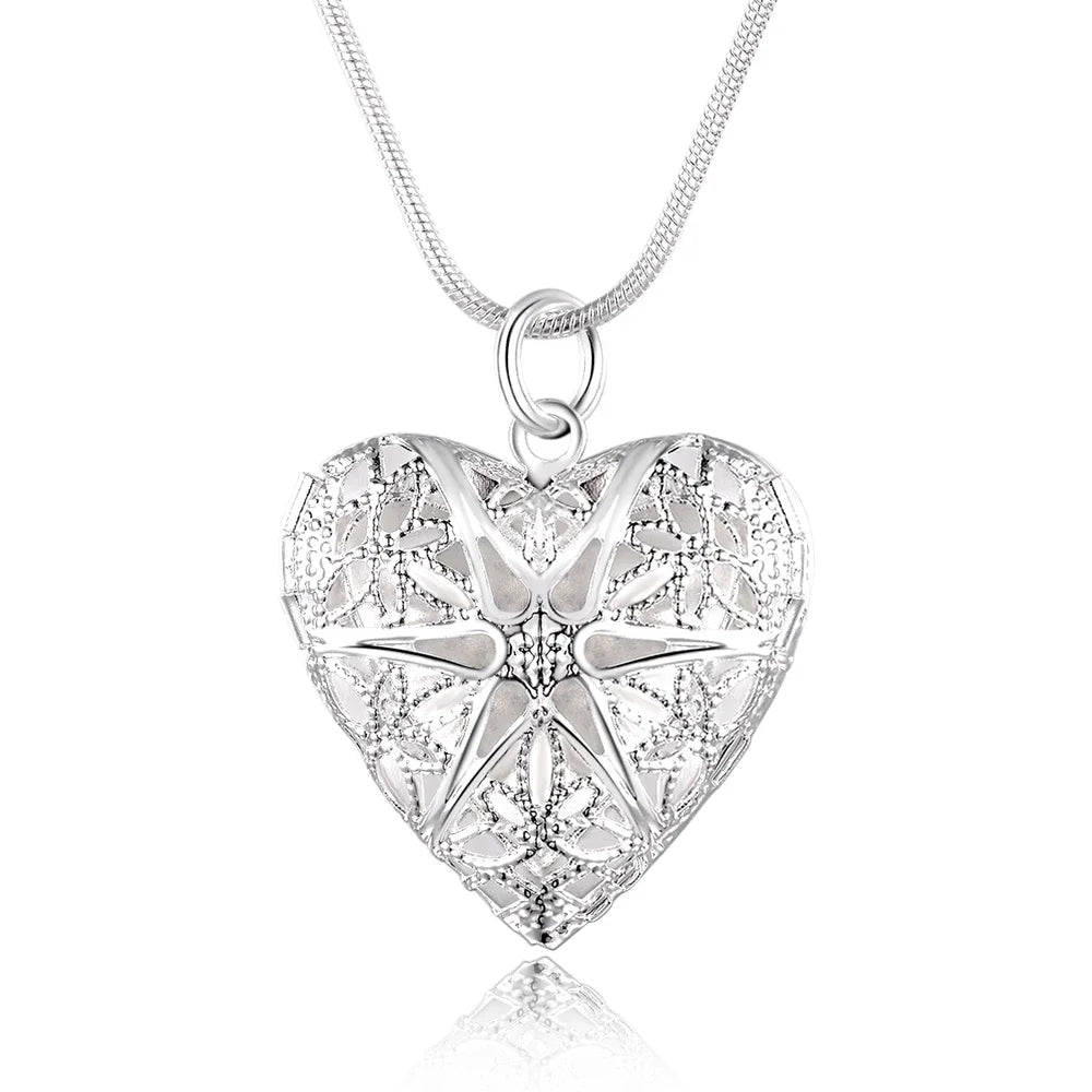 Unisex 925 Sterling Silver Photo Frame Pendant Necklace — Snake Chain Jewelry Gift — view 4 of jewelry