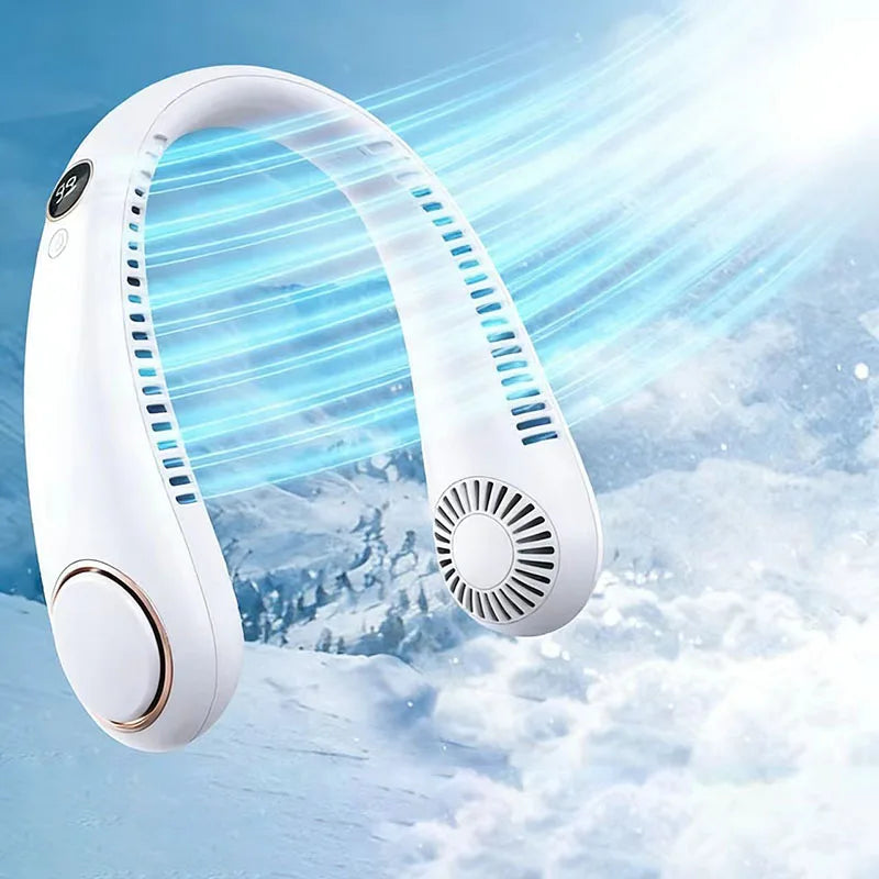 Mini Bladeless Neck Fan, 5 Speeds, USB Rechargeable Sport Fan — view 3 of personal fans