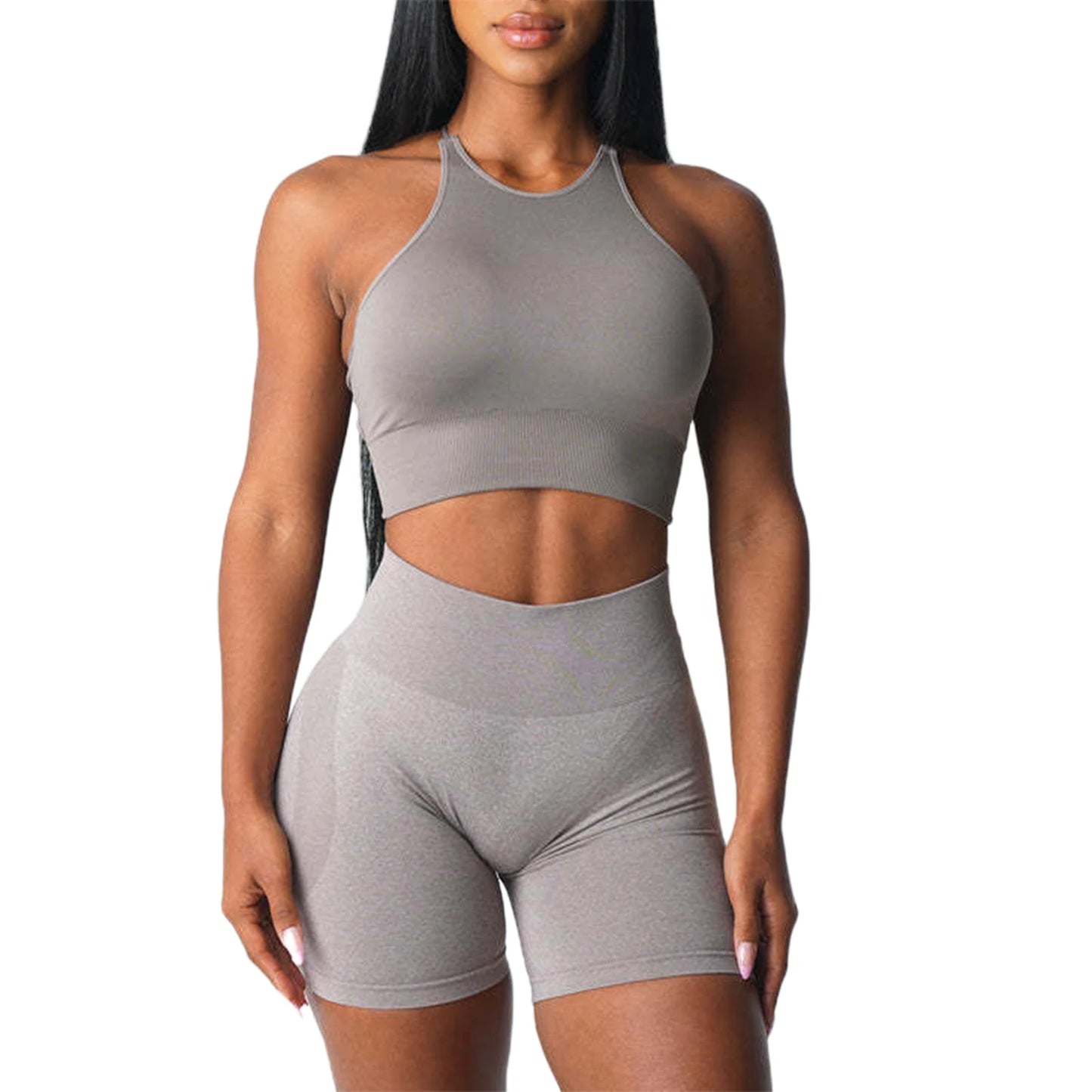Women&rsquo;s Seamless Sports Bra &mdash; Solid-Color Sleeveless Yoga Workout Fitness Bralette — view 7 of sports bras