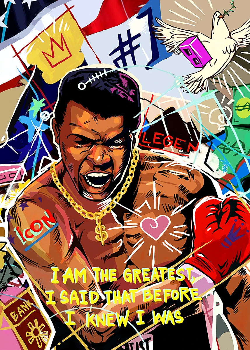 Home Decor Mike Tyson Boxing Graffiti Poster — Pop Canvas Wall Art, Boxer Legend Motivation — view 10 of home decor